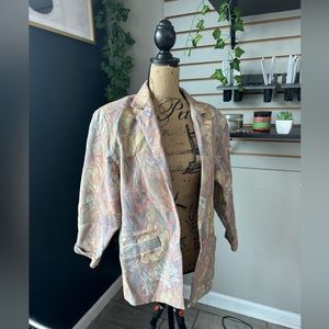 Sag Harbor • Floral Print Blazer • L